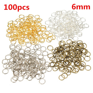 100pcs 6mm Jump Rings Open Connecctors Circle Metal Findings DIY Accessories