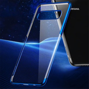 Baseus Plating Transparent Shockproof Soft TPU Back Cover Protective Case for Samsung Galaxy S10 Plus / S10+