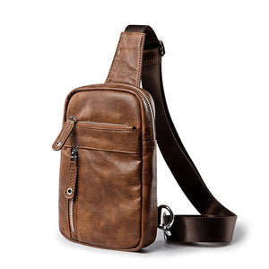 Men Retro Fashion Leisure Sling Bag Chest Bag Shoulder Crossbody Bag