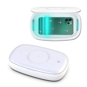 Bakeey SC-01 3 in 1 UV Sterilizer Box UV Light Sanitization Box Earphone Watch Mobile Disinfection Box Wireless Charging UV Box