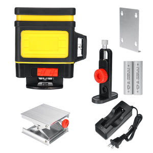 3D 12 Lines Green Laser Level Remote Self-Leveling 360 Measuring + 2 Batteries