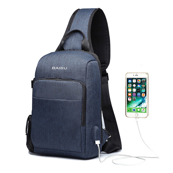 Multi-functional Waterproof Causal Anti-theft USB Charging Port Sling Bag Chest Bag Crossbody Bag