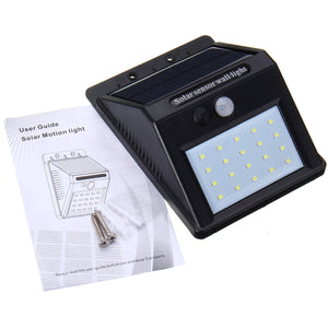 Waterproof IP44 20 LED Solar Power PIR Motion Sensor Wall Light Switch