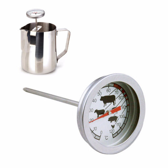 Stainless Steel Milk Foamer Thermometer Large Dial Thermometer Kitchen Cooking Tool