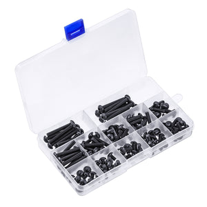 Suleve M5CH6 120Pcs M5 Hex Socket Button Head Screw 10.9 Grade Carbon Steel Bolt Assortment