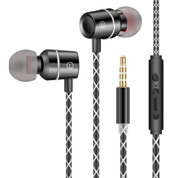 AUGIENB 3.5mm Wired Control Earphone Bass Stereo Earbuds Headphone with Mic for iPhone Xiaomi Huawei