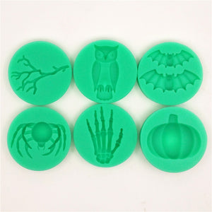 Halloween Silicone Branch Owl Bat Spider Skeleton Hand Pumpkin Fondant Cake Mold Chocolate Mold