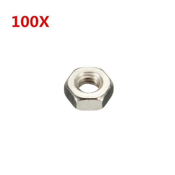 Suleve M3SN1 100Pcs M3 Stainless Steel Hexagon Nut Hex Screw Bolts Nut 3mm