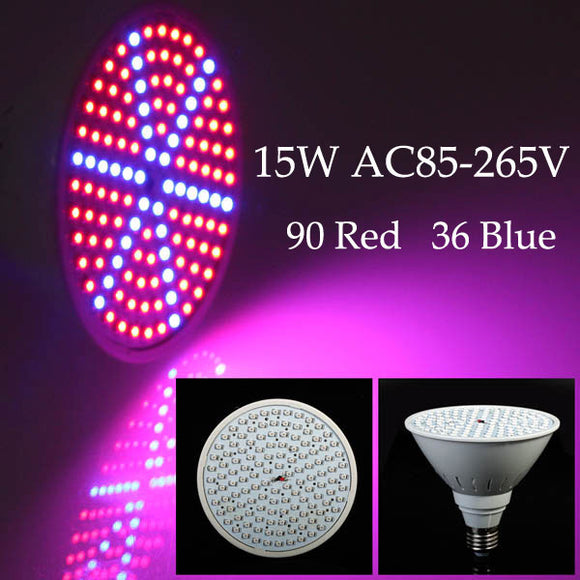 15W E27 90 Red 36 Blue Garden Plant Growth LED Bulb Greenhouse Plant Flower Seedling Light