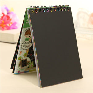 Paper Scratch Book Stationery Notebook Journal Notes Wooden Stylus For Children