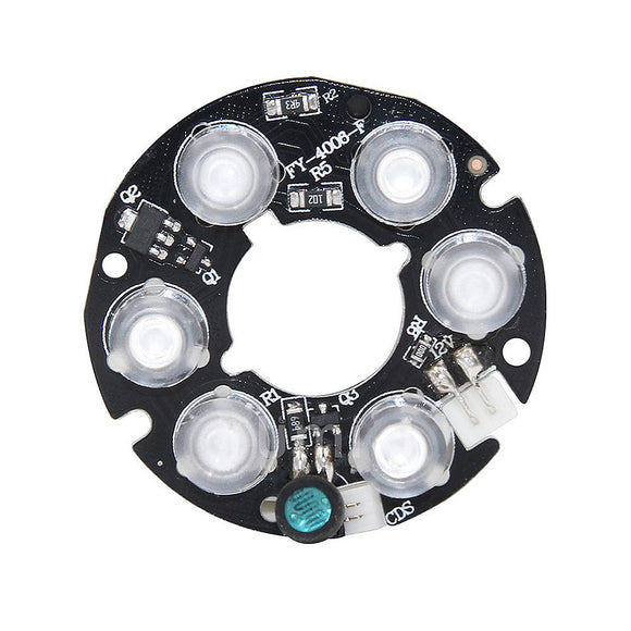 10pcs IR LED Infrared Light Board for CCTV Camera Night Vision 30-40M 6*Array LED White 2.5W DC12V