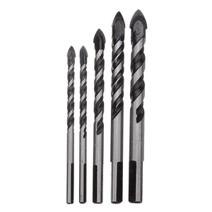 5pcs 6-12mm Black Triangle Twist Drill Bit Concrete Glass Ceramic Tile Marble Drill Bit