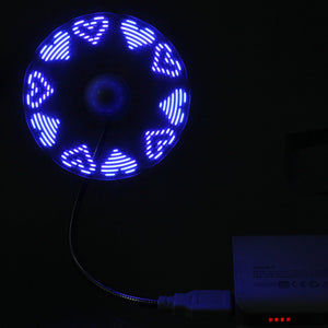 USB LED Message Fan Laptop Desk PC Gadget Car Flexible Goose-neck  Random Pattern