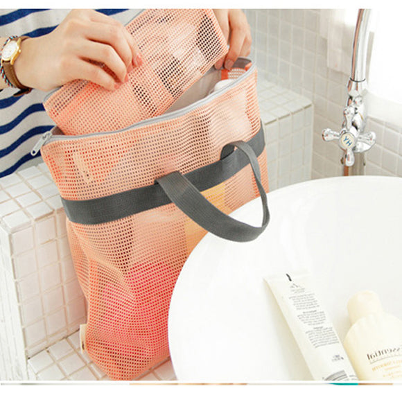 Honana BX-241 Bathroom Wash Cosmetic Bag Mesh Handy Net Pouch Travel Storage Bag Organizer