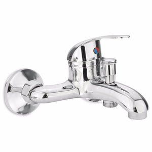 Chrome Shower Water Faucet Tap Bathroom Hot Cold Dual Outlet Spout Water Mixer Valve