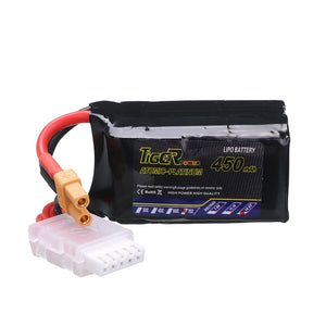 Tiger Power 14.8V 450mAh 75C 4S Lipo Battery XT30 Plug for RC Drone