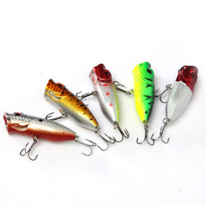 ZANLURE 5pcs Artificial Fishing Lure Floating for Popper Lure Hooks Fishing Tackle Crank Baits