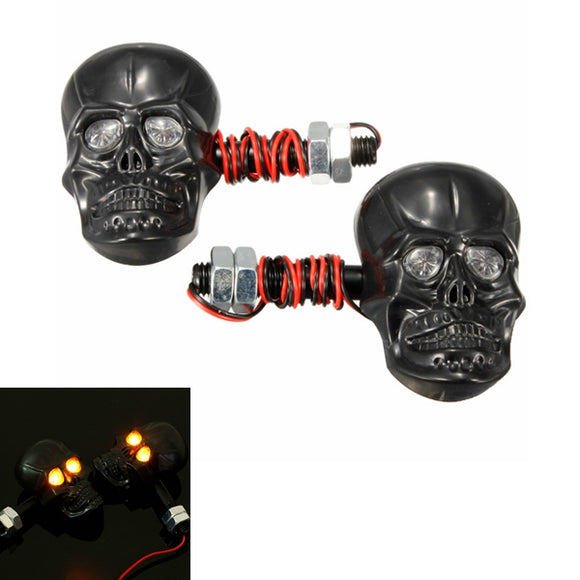 Motorcycle Skeleton Head Skull Turn Signal Light Indicator 12V 0.5W