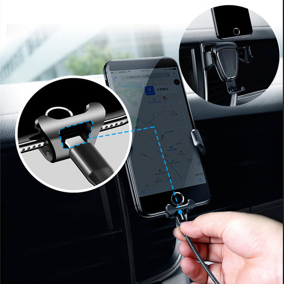 Gravity Linkage Car Air Vent Phone Holder 360 Rotatable Bracket Universal for iPhone XS XR X