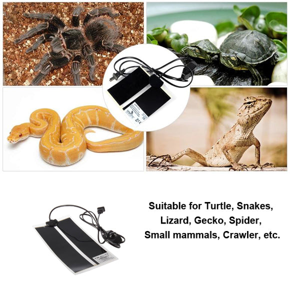 7W Reptile Heater Adjustable Temperature Heat Mat Pet Heating Warmer Pad 220-240V