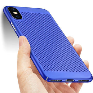 Mesh Heat Dissipation Anti Fingerprint Hard PC Protective Case For iPhone X