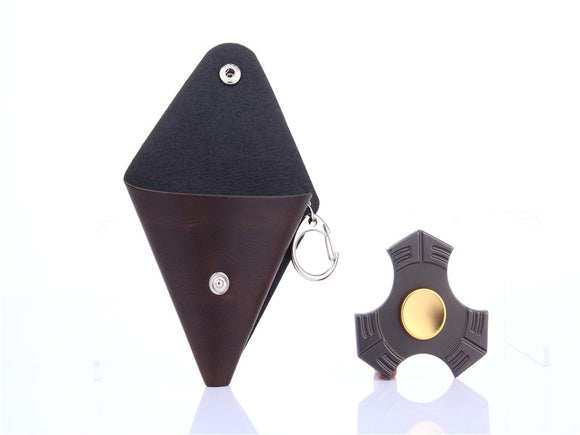 Convenient Leather Fingertip Gyro Protector Flip Cover Bag Toy By Hand Spinner For Friends Gift