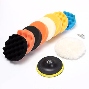 11pcs 5 Inch Sponge Buffing Polishing Waxing Pad Kit for Polisher Drill Adapter