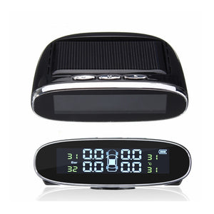 Solar Power Car Auto LCD TPMS Tire Pressure Monitor System Wireless+4 Sensors