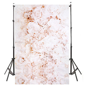 3x5FT 4x5FT  Wall White Rose Flower Vinyl Photography Background Backdrop Photo Studio Prop