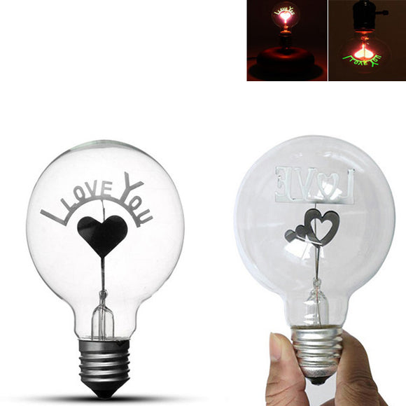 E27 1.5W Vintage Edison Single Double Filament Hearts Warm White Incandescent Light Bulb AC220-240V