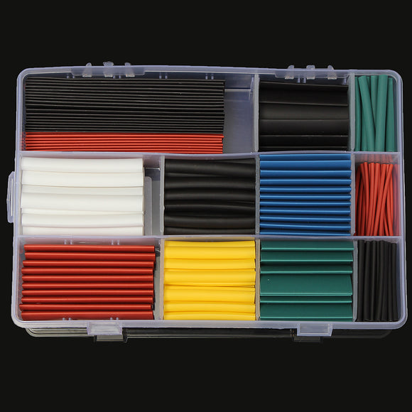 300 PCS Halogen-Free 2:1 Heat Shrink Tubing Wire Cable Sleeving Wrap 8 Size 5 Color Kit