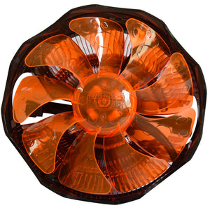 Pccooler E121M 4 Pin 12cm Orange LED CPU Cooler Cooling Fan For Intel LGA775 LGA115X AMD AM2 AM3