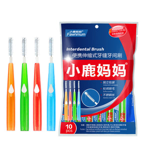 Fawnmum Dental Floss Cleaner Push-Pull Interdental Brushes Gum Slim Toothpick Oral Care Tool 10pcs