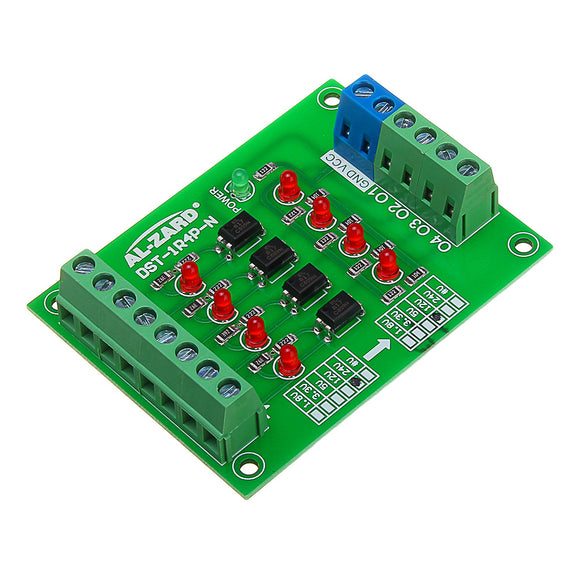 5pcs 24V To 12V 4 Channel Optocoupler Isolation Board Isolated Module PLC Signal Level Voltage Converter Board 4Bit