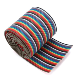 1M 3.3ft 10 Colors 40 Way 40 Pin Flat Color Rainbow Ribbon IDC Cable Rainbow Wire 1.20mm Pitch