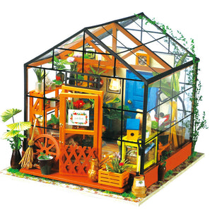 Robotime 1/24 DIY House Kit Cathy Flower Greenhouse DG104 Gift Collection Assembly Miniature Model