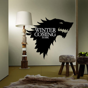 T-5 Game Of Thrones  Stark Family  Emblem Ice Wolf Wall Stickers Engraved Wall Stickers