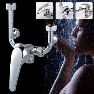 U Type Chrome Electric Water Heater Mixing Valve Single Handle Stainless Steel Bathroom Faucet Valve