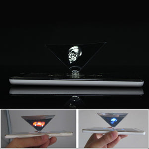 3D Holographic Projection Auxiliary Tool Pyramid DIY Creative Gifts For 3.5 to 6.0 Inches Smartphone