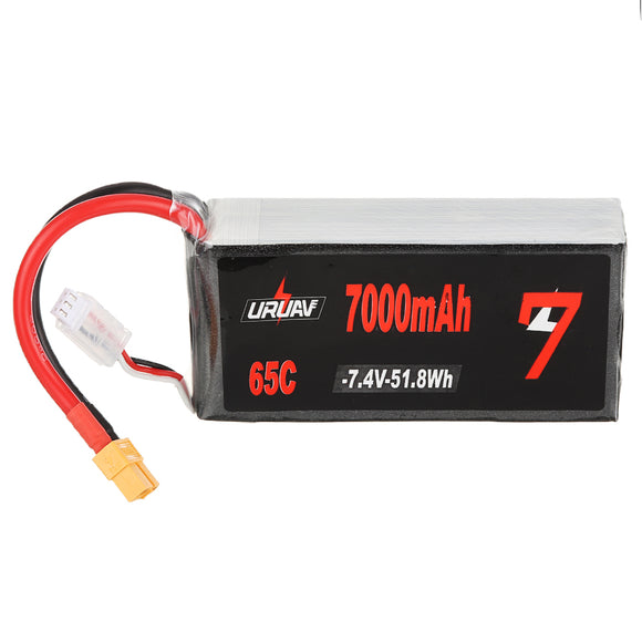 URUAV 7.4V 7000mAh 65C 2S Lipo Battery XT60 Plug for RC Car Quadcopter Airplane