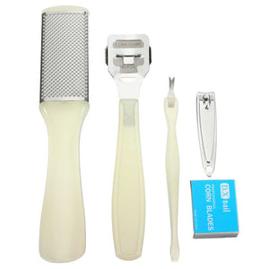 4 in 1 Foot File Dead Skin Remover Tools Kit Pedicure Grinding Feet Calluses Hard Nail Clipper Cutte