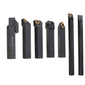 7pcs 16mm Shank Lathe Turning Tool Holder Boring Bar CNC Tools Set With Carbide Inserts And Wrenches