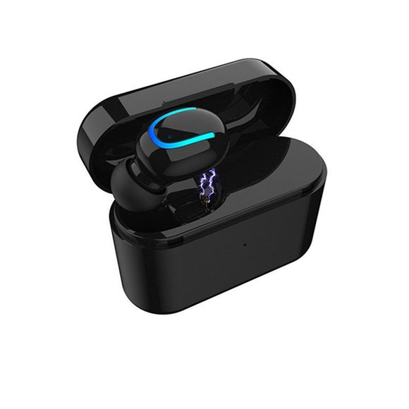 Single Mini bluetooth 5.0 Earphone Stereo IPX5 Waterproof Power Bank Headset With 1200mAh Charging Case