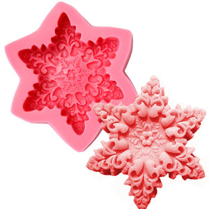 Christmas Snowflake Soap Mold Fondant Cake Decorating Silicone Mould Baking Molds