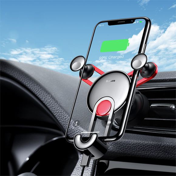 Baseus Gravity Linkage Automatical Lock Air Vent Car Phone Holder With Type-C USB-C Cable For Type-C Port Smart Phone 4.0 Inch - 6.5 Inch Samsung Galaxy S10