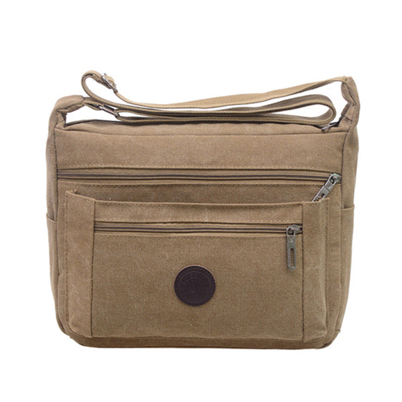 Multi Pocket Big Capacity Crossbody Bag Casual Canvas Shoulder Bag For Man