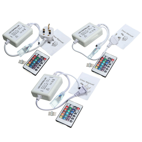 24 Keys IR RGB Dimmable Remote Controller For 4pin LED Strip Light 110V-220V