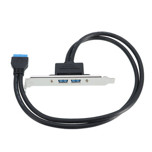 20Pin to Double USB 3.0 12cm Baffle Plate Line Extension Cable