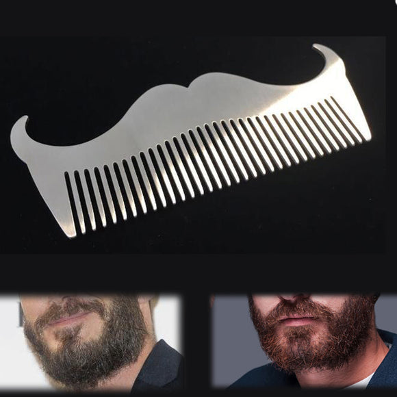 Men's Stainless Steel Beard Comb Hairbrush Mustache Trimming Grooming Maintain Durable