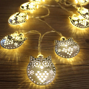 KCASA 1.8M 10 LED Metal Owl String Lights LED Fairy Lights for Festival Christmas Decoration